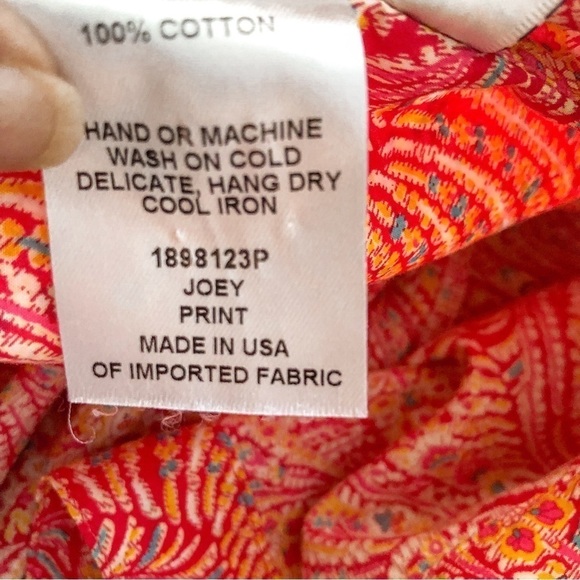 Finley Joey Print Long Sleeve Button Down Blouse 
Pink Orange Paisley Medium - Picture 8 of 8